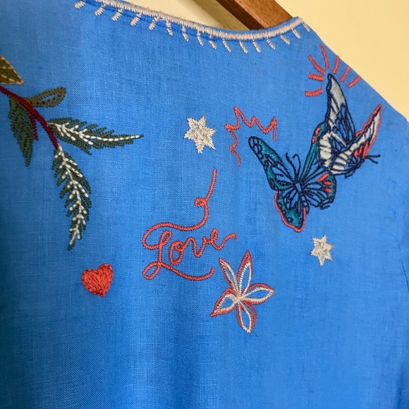 Johnny Was Blue Embroidered Dress - Picture 7 of 14